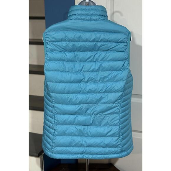 Women's Size Large Patagonia Goose Down Sweater Puffer Tobago Blue Full Zip Vest - Picture 3 of 5